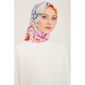 Armine 9110-33 Şeker Pembe Çiçek Desen Tivil İpek Eşarp