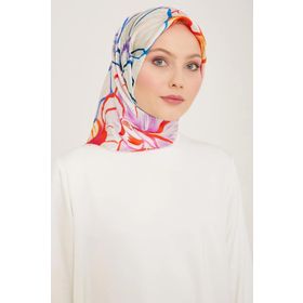 Armine 9110-33 Şeker Pembe Çiçek Desen Tivil İpek Eşarp