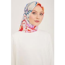 Armine 9110-33 Şeker Pembe Çiçek Desen Tivil İpek Eşarp
