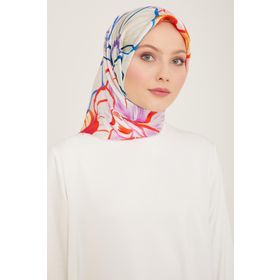 Armine 9110-33 Şeker Pembe Çiçek Desen Tivil İpek Eşarp