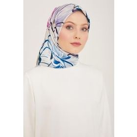 Armine 9110-35 Gri Çiçek Desen Sura İpek Eşarp