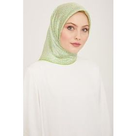 Armine 9113-01 Fosfor Yeşil Puantiye Desen Sura İpek Eşarp