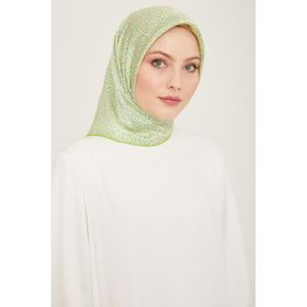 Armine 9113-01 Fosfor Yeşil Puantiye Desen Tivil İpek Eşarp