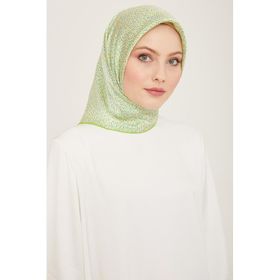 Armine 9113-01 Fosfor Yeşil Puantiye Desen Tivil İpek Eşarp