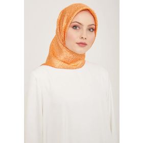 Armine 9113-51 Açık Turuncu Puantiye Desen Tivil İpek Eşarp