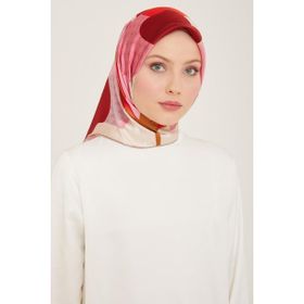 Armine 9119-05 Pembe-Şeker Pembe Lale Desen Sura İpek Eşarp