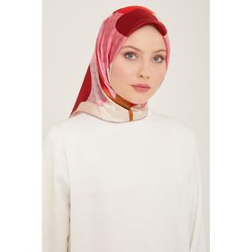 Armine 9119-05 Pembe-şeker Pembe Lale Desen Tivil İpek Eşarp