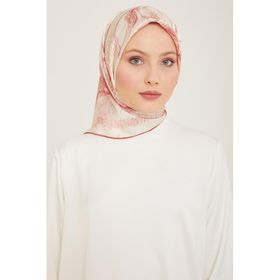 Armine 9121-38 Pembe Karma Çiçek Desen Tivil İpek Eşarp