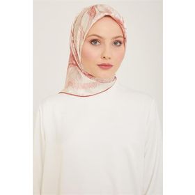 Armine 9121-38 Pembe Karma Çiçek Desen Tivil İpek Eşarp
