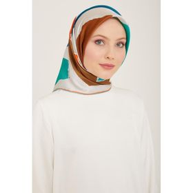 Armine 9125-83 Gri Geometrik Desen Sura İpek Eşarp