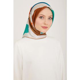 Armine 9125-83 Gri Geometrik Desen Sura İpek Eşarp