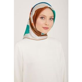 Armine 9125-83 Gri Geometrik Desen Sura İpek Eşarp