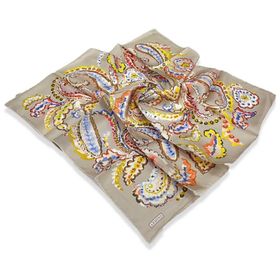 Armine 9130-32 Koyu Taş Rengi Etnik Desen Tivil İpek Eşarp