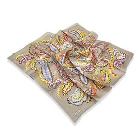 Armine 9130-32 Koyu Taş Rengi Etnik Desen Tivil İpek Eşarp
