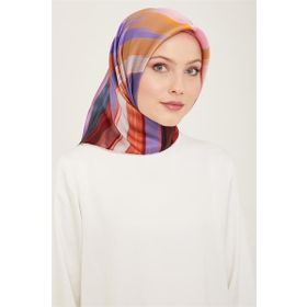 Armine 9131-01 Lila Fırça Desen Tivil İpek Eşarp