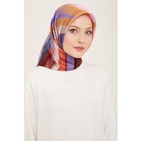 Armine 9131-01 Lila Fırça Desen Tivil İpek Eşarp