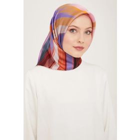 Armine 9131-01 Lila Fırça Desen Tivil İpek Eşarp