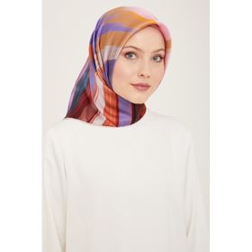 Armine 9131-01 Lila Fırça Desen Tivil İpek Eşarp