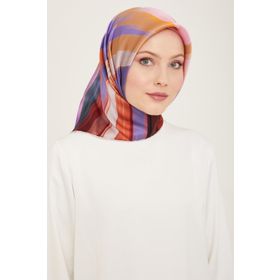 Armine 9131-01 Lila Fırça Desen Tivil İpek Eşarp