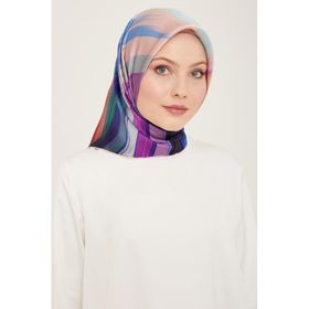 Armine 9131-31 Koyu Pembe-Mor Fırça Desen Sura İpek Eşarp