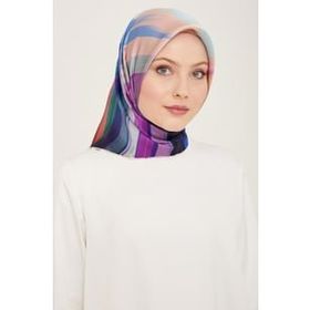 Armine 9131-31 Koyu Pembe-Mor Fırça Desen Sura İpek Eşarp