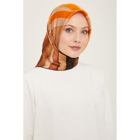 Armine 9131-50 Kahverengi Fırça Desen Sura İpek Eşarp