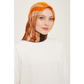 Armine 9131-50 Kahverengi Fırça Desen Sura İpek Eşarp