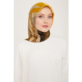 Armine 9131-52 Haki Fırça Desen Tivil İpek Eşarp