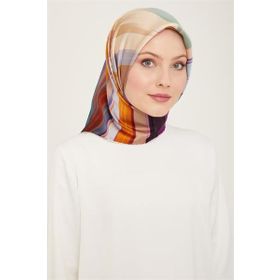 Armine 9131-80 Mor Fırça Desen Tivil İpek Eşarp