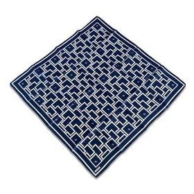Armine 9132-88 Lacivert Geometrik Desen Tivil İpek Eşarp