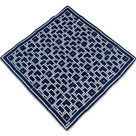 Armine 9132-88 Lacivert Geometrik Desen Tivil İpek Eşarp