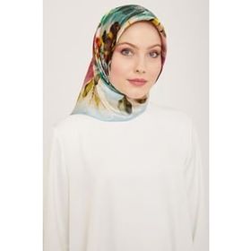Armine 9133-34 Yağ Yeşil-Gül Kurusu Çiçek Desen Sura İpek Eşarp