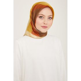 Armine 9137-01 Haki-Taba Geometrik Desen Tivil İpek Eşarp