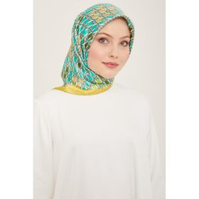 Armine 9144-53 Yeşil Karma Desen Tivil İpek Eşarp