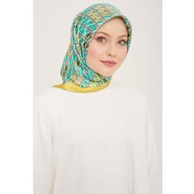 Armine 9144-53 Yeşil Karma Desen Tivil İpek Eşarp