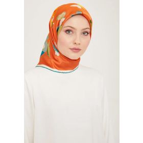 Armine 9146-02 Turuncu İpek Eşarp