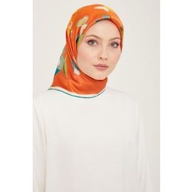 Armine 9146-02 Turuncu İpek Eşarp