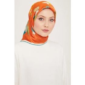 Armine 9146-02 Turuncu İpek Eşarp