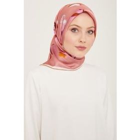 Armine 9146-52 Pudra Kiremit Kelebek Desen Sura İpek Eşarp