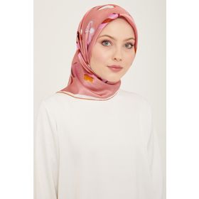 Armine 9146-52 Pudra Kiremit Kelebek Desen Sura İpek Eşarp