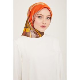 Armine 9147-32 Kahverengi Karma Desen Sura İpek Eşarp