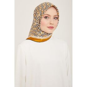 Armine 9149-04 Hardal Geometrik Desen Tivil İpek Eşarp