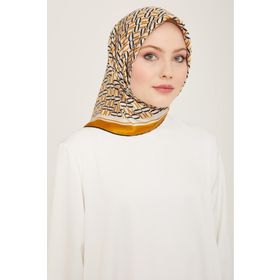 Armine 9149-04 Hardal Geometrik Desen Tivil İpek Eşarp
