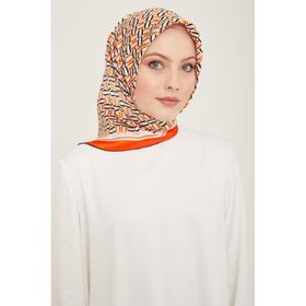 Armine 9149-37 Turuncu Geometrik Desen Sura İpek Eşarp