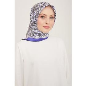 Armine 9149-38 Mor Geometrik Desen Sura İpek Eşarp
