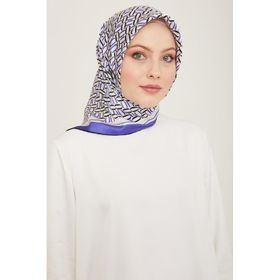 Armine 9149-38 Mor Geometrik Desen Sura İpek Eşarp