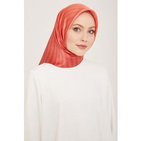 Armine 9150-04 Nar Çiçeği Çizgili Degrade Desen Tivil İpek Eşarp