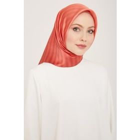 Armine 9150-04 Nar Çiçeği Çizgili Degrade Desen Tivil İpek Eşarp