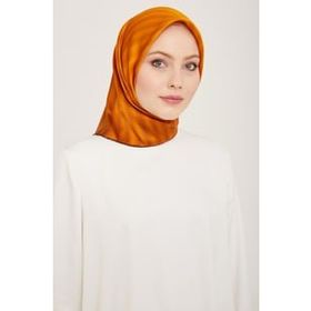 Armine 9150-09 Turuncu Çizgili Degrade Desen Sura İpek Eşarp