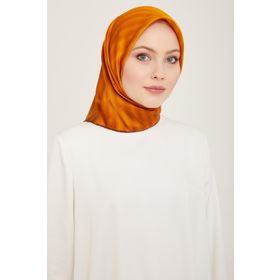 Armine 9150-09 Turuncu Çizgili Degrade Desen Sura İpek Eşarp